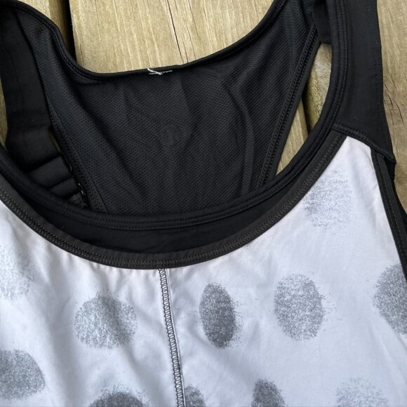 Lululemon Run: For Your Money Tank Seaside Dot White / Black Size 4 - Picture 4 of 8